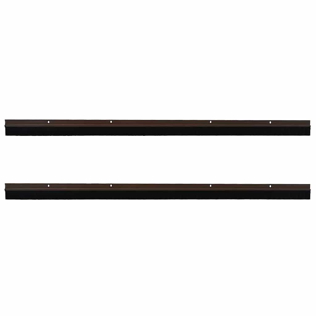 Skru-på dørbørste tetninger 2 pcs Brun 100 cm