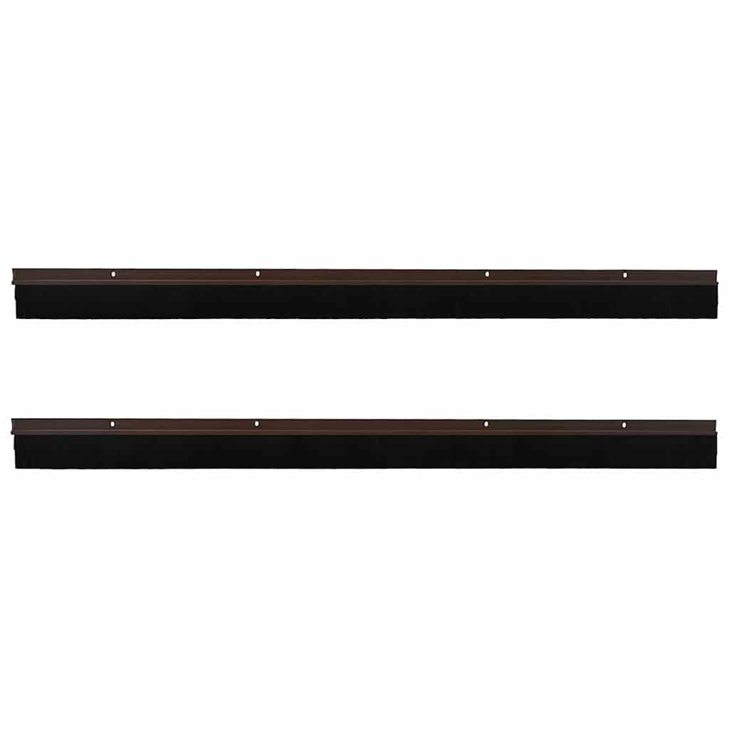 Skru-på dørbørste tetninger 2 pcs Brun 100 cm