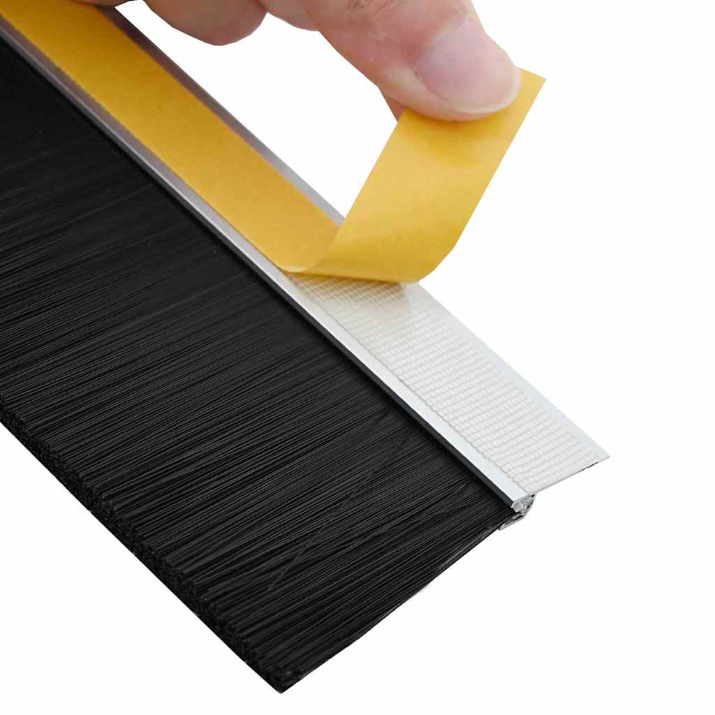 Selvhäftende dørbørstetninger 2 pcs sølv 100 cm