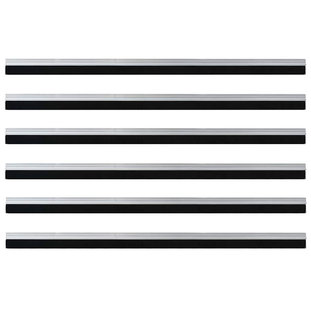Selvhäftende dørbørstetninger 6 pcs sølv 100 cm