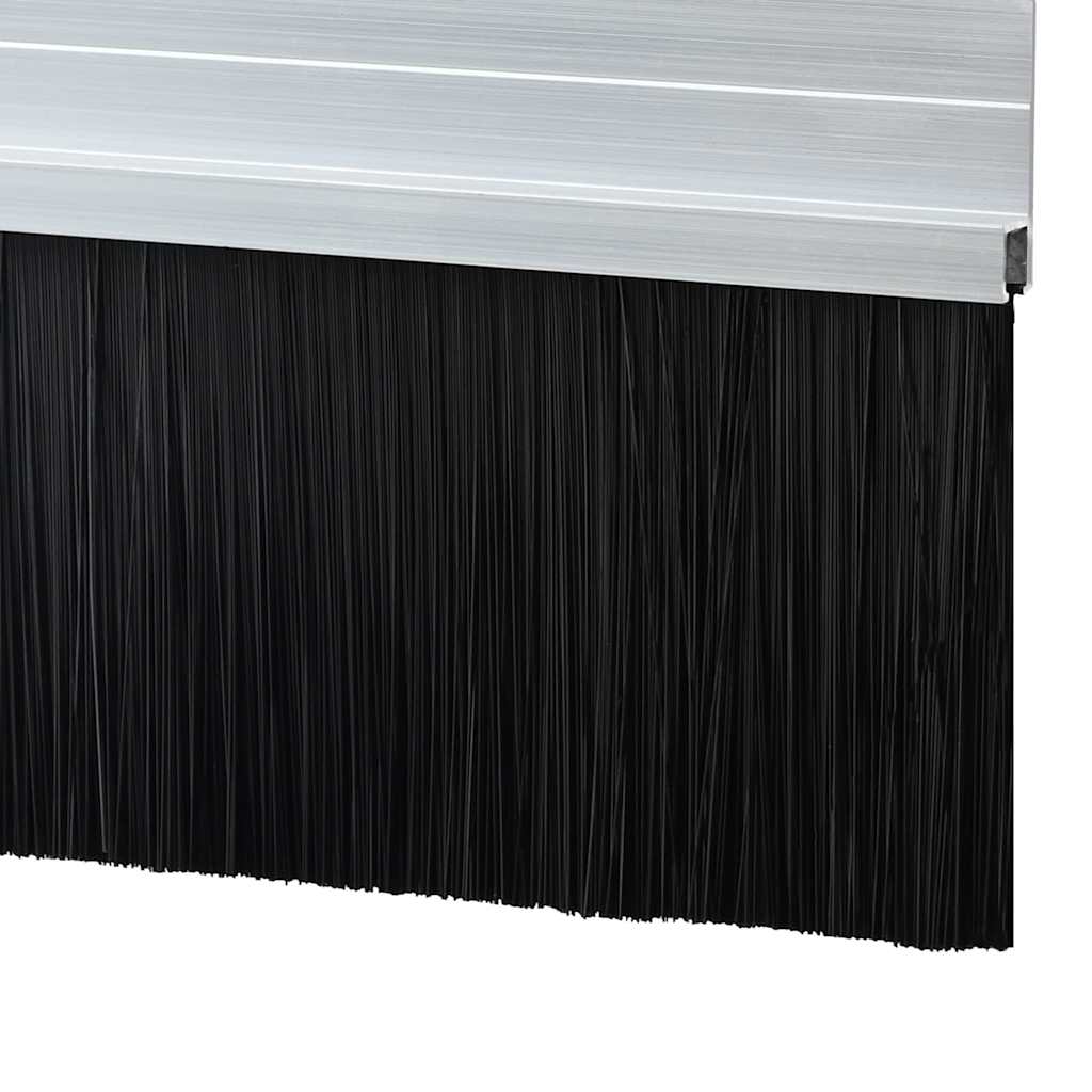 Selvhäftende dørbørstetninger 6 pcs sølv 100 cm