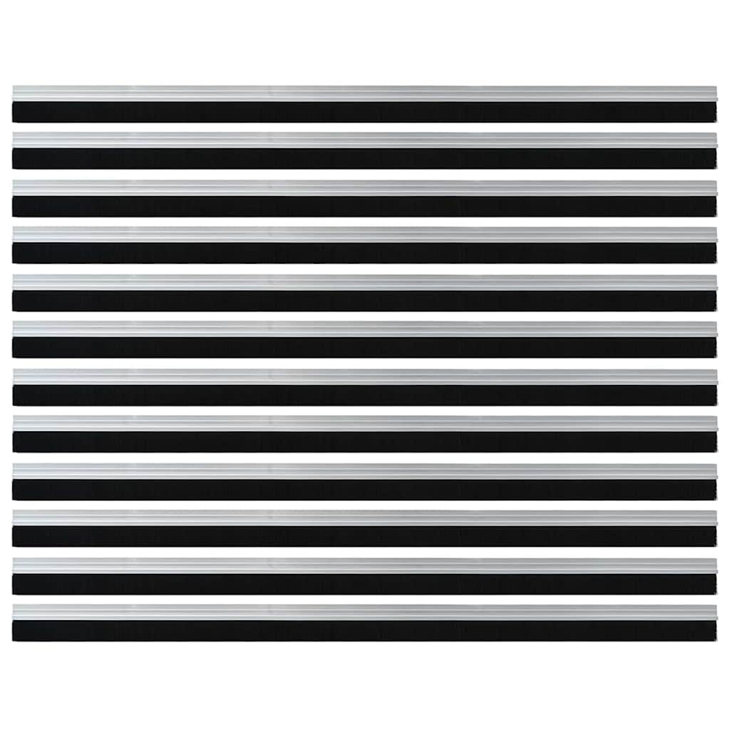 Selvhäftende dørbørstetninger 12 pcs sølv 100 cm