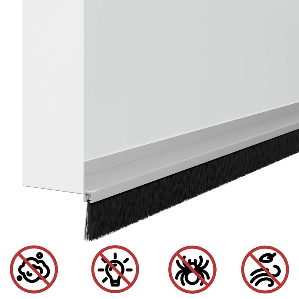 Selvhäftende dørbørstetninger 12 pcs sølv 100 cm