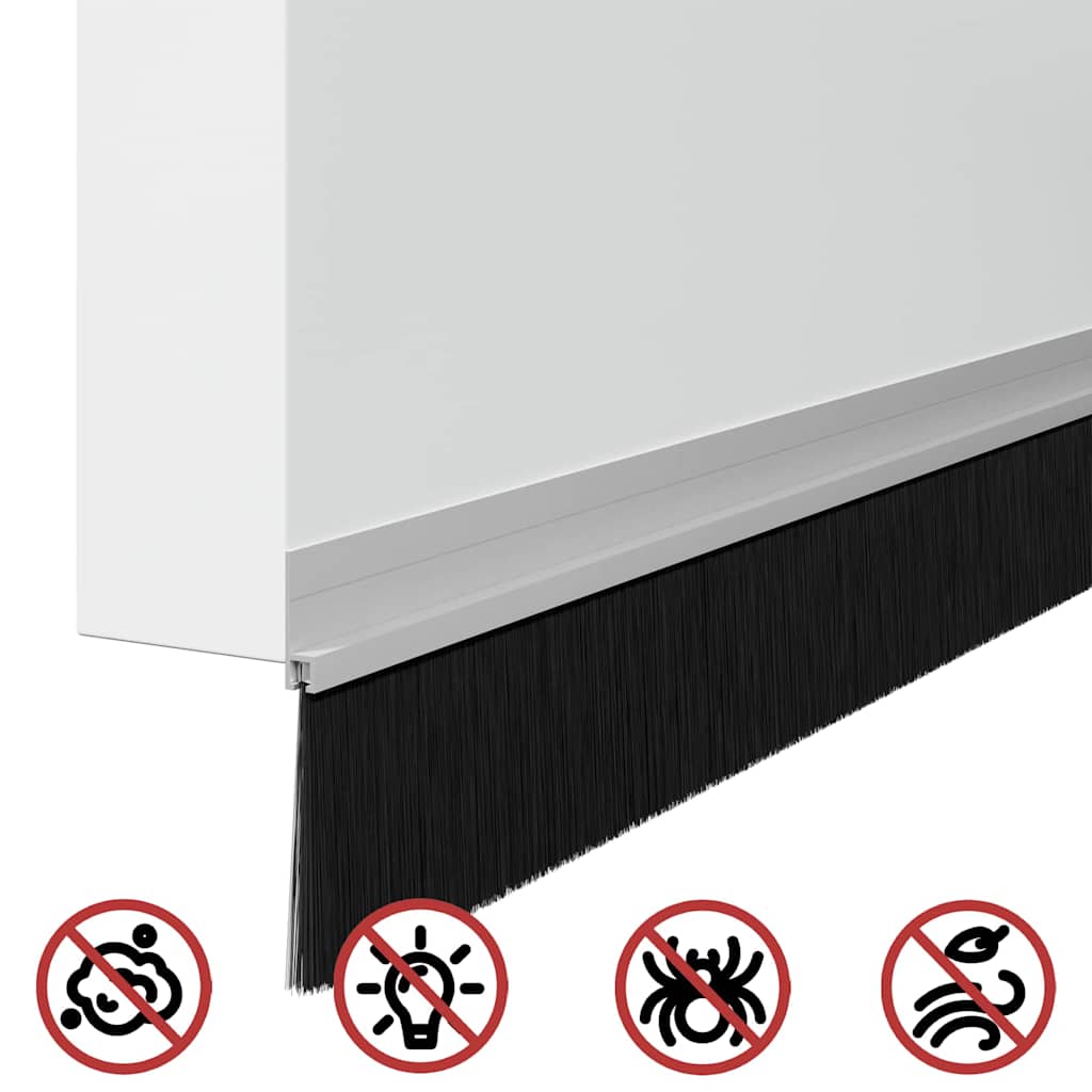 Selvhäftende dørbørstetninger 12 pcs sølv 100 cm