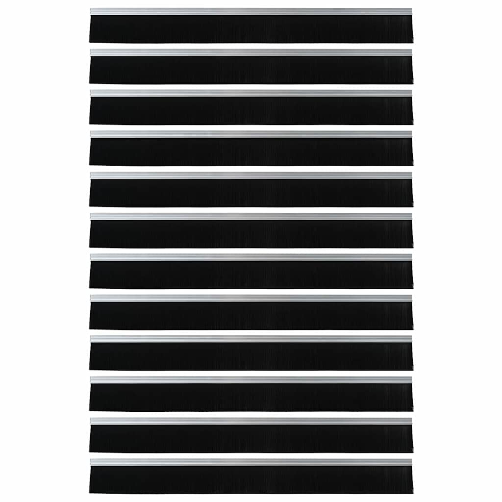Selvhäftende dørbørstetninger 12 pcs sølv 100 cm