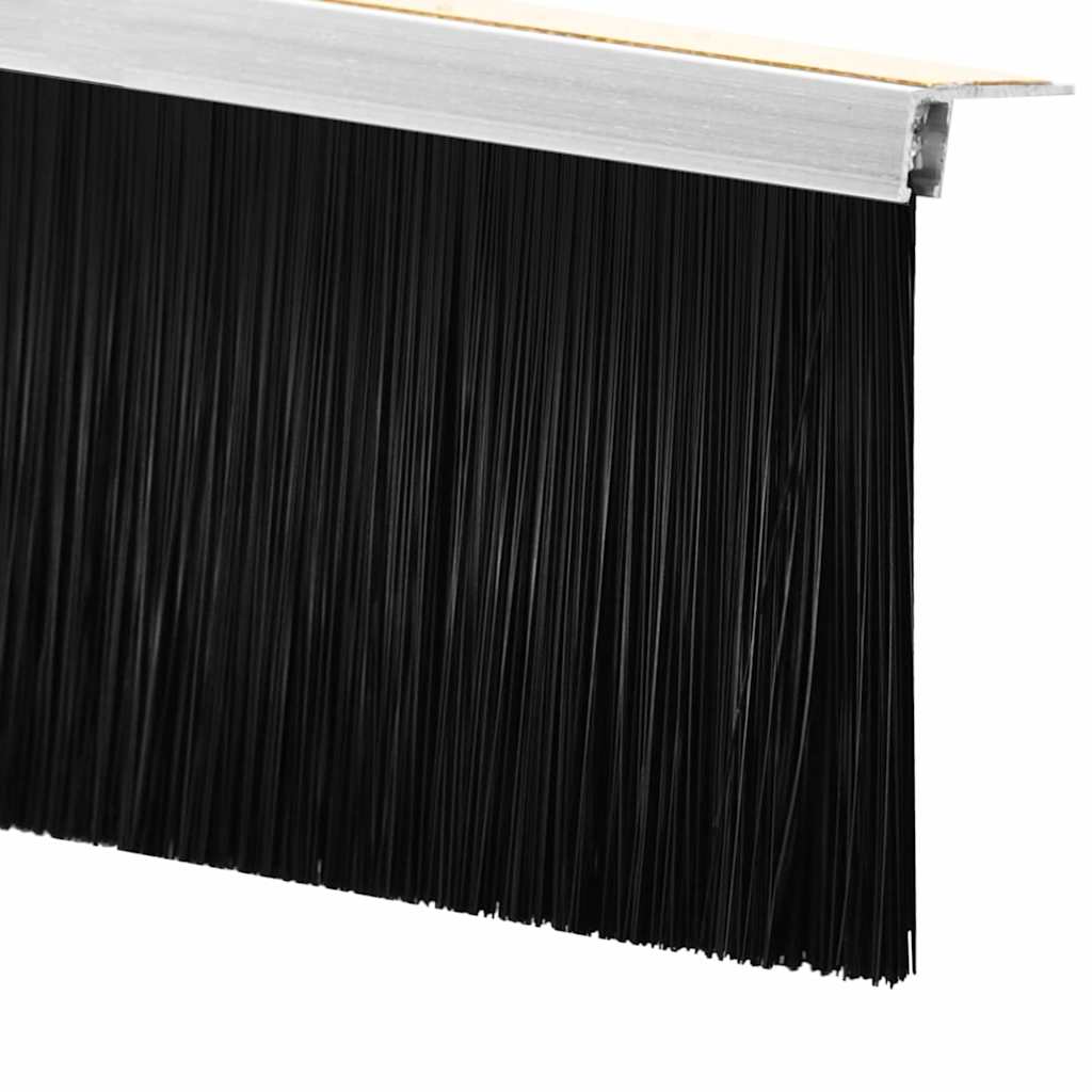 Selvhäftende dørbørstetninger 6 pcs sølv 100 cm