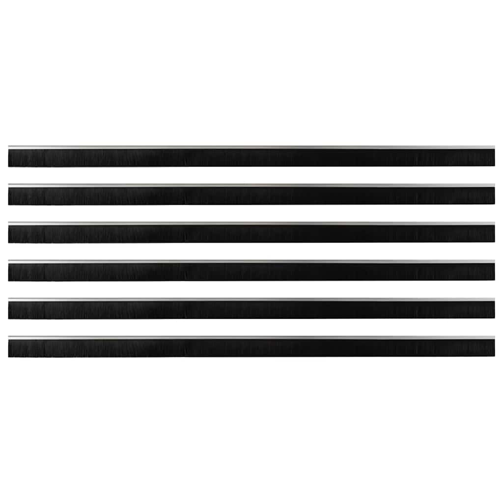 Selvhäftende dørbørstetninger 6 pcs sølv 100 cm