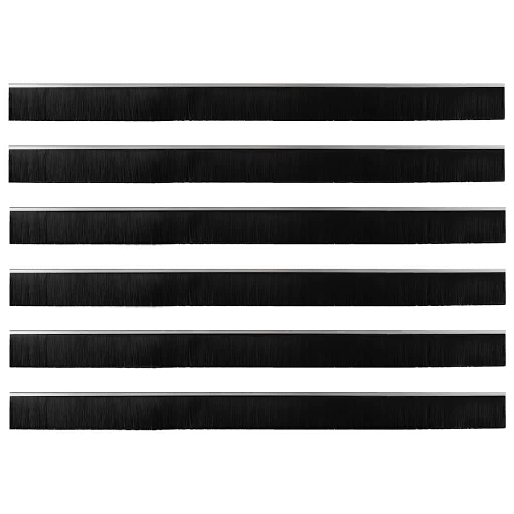 Selvhäftende dørbørstetninger 6 pcs sølv 100 cm