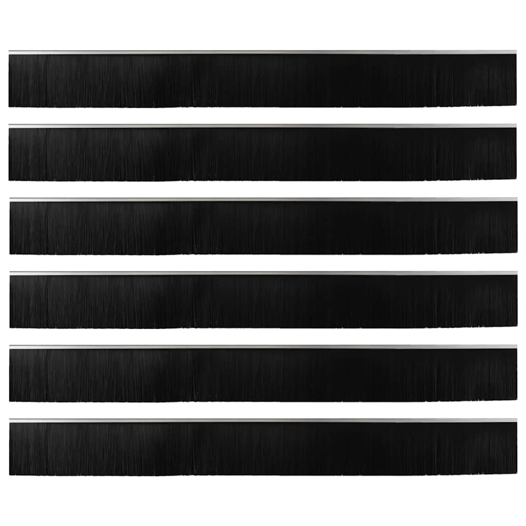Selvhäftende dørbørstetninger 6 pcs sølv 100 cm