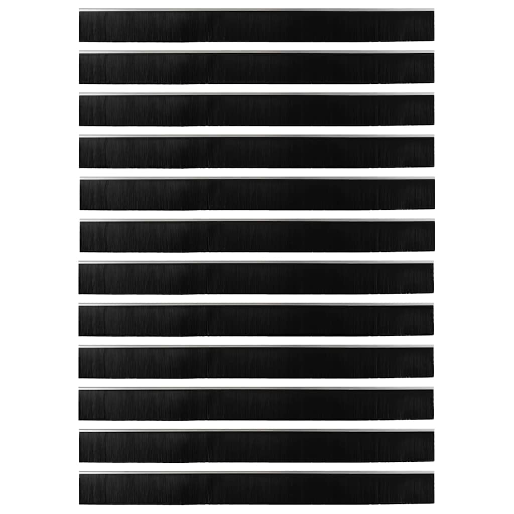 Selvhäftende dørbørstetninger 12 pcs sølv 100 cm