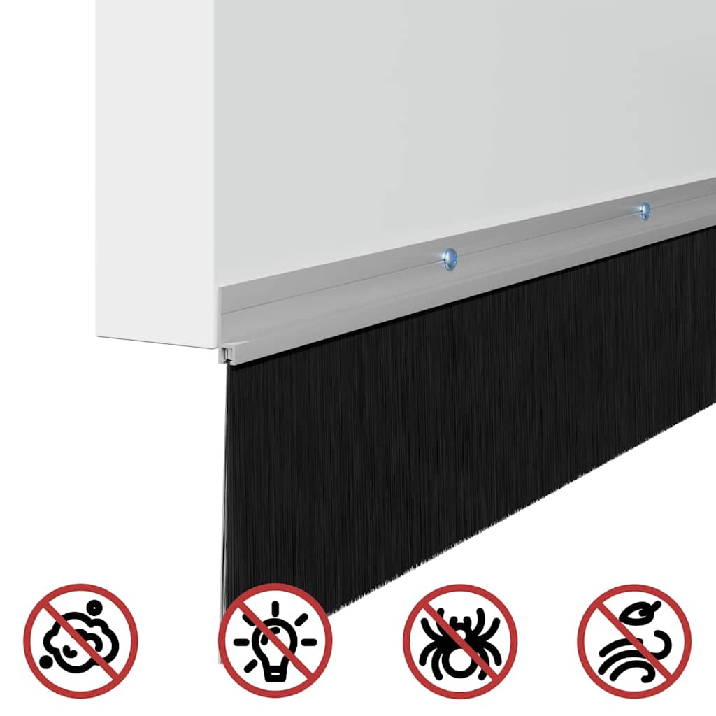 Skru-på dørbørste tetninger 12 stk. 100 cm Aluminium Legering