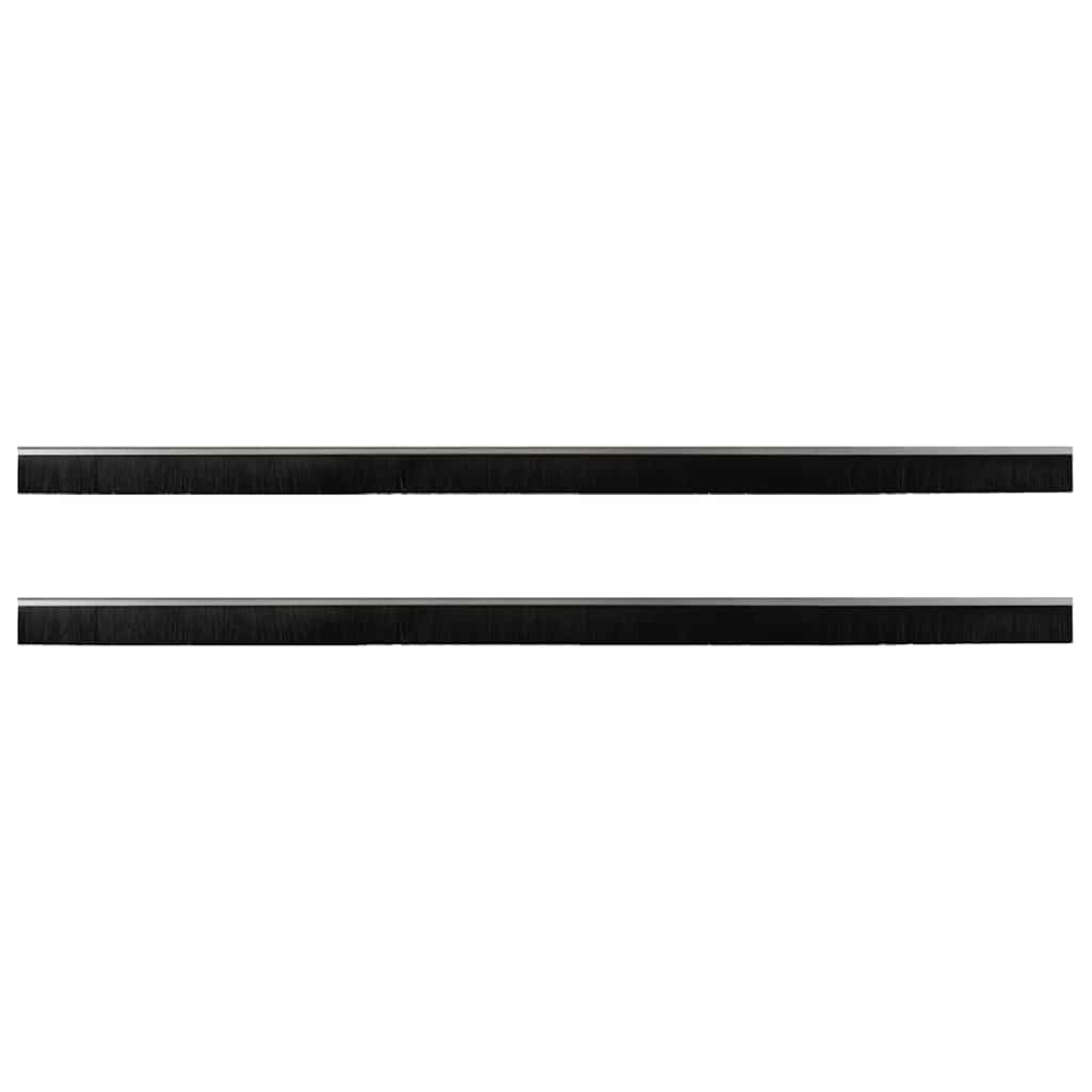 Skru-på dørbørste tetninger 2 pcs sølv 100 cm