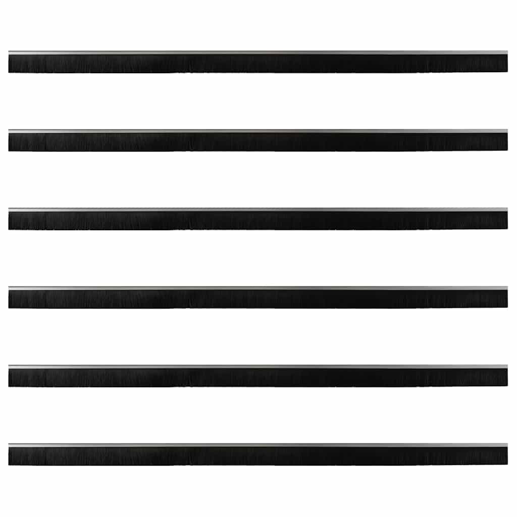 Skru-på dørbørste tetninger 6 pcs sølv 100 cm