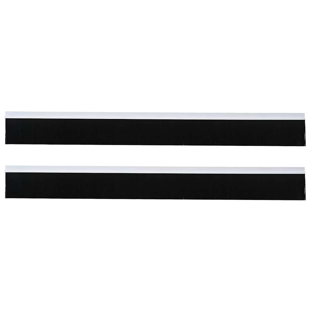 Selvhäftende dørbørstetninger 2 pcs Hvit 100 cm
