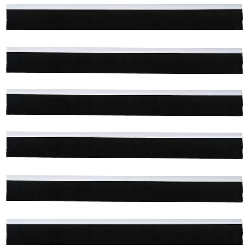 Selvhäftende dørbørstetninger 6 pcs Hvit 100 cm
