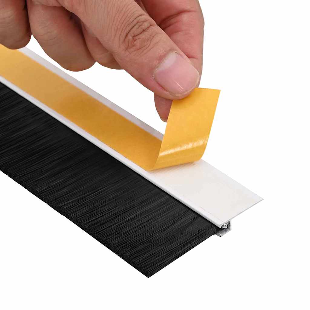 Selvhäftende dørbørstetninger 12 pcs Hvit 100 cm
