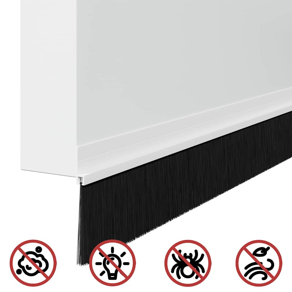Selvhäftende dørbørstetninger 12 pcs Hvit 100 cm
