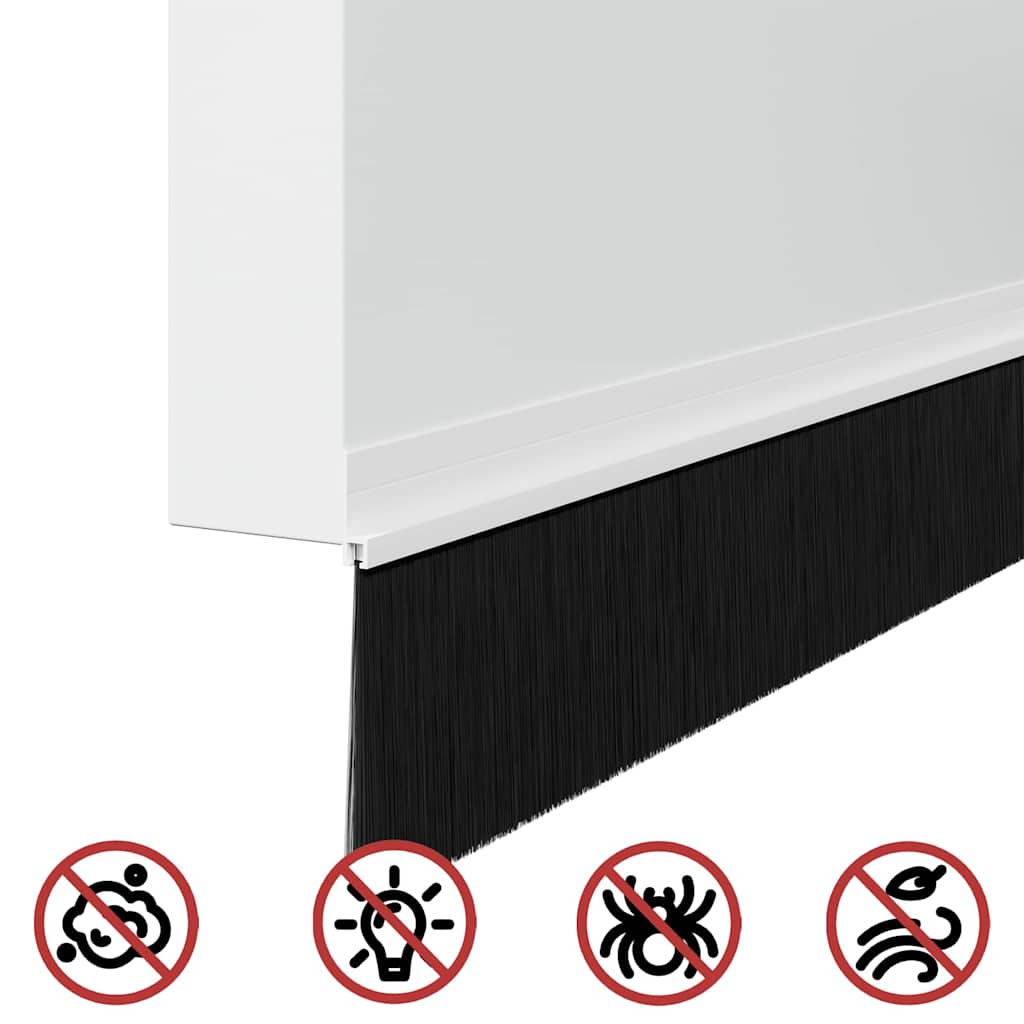 Selvhäftende dørbørstetninger 12 pcs Hvit 100 cm