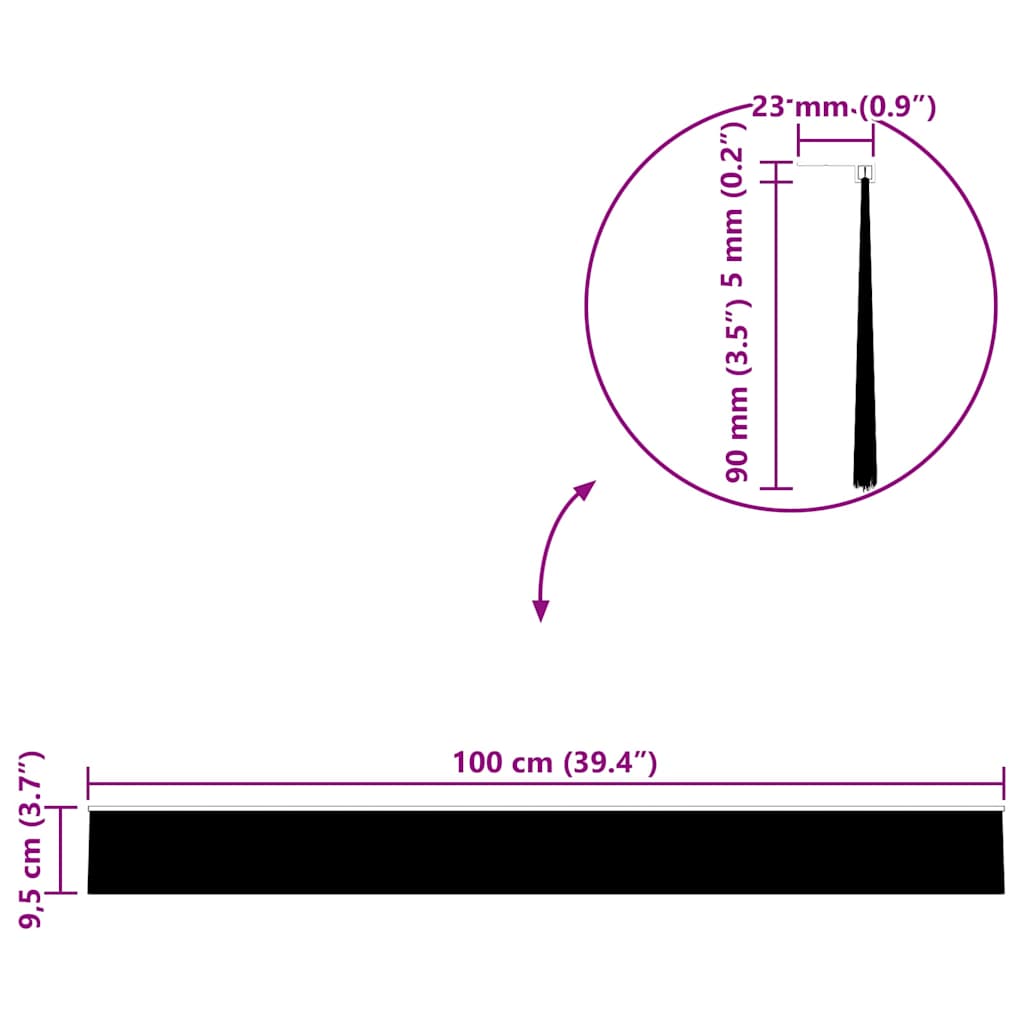 Selvhäftende dørbørstetninger 2 pcs Hvit 100 cm