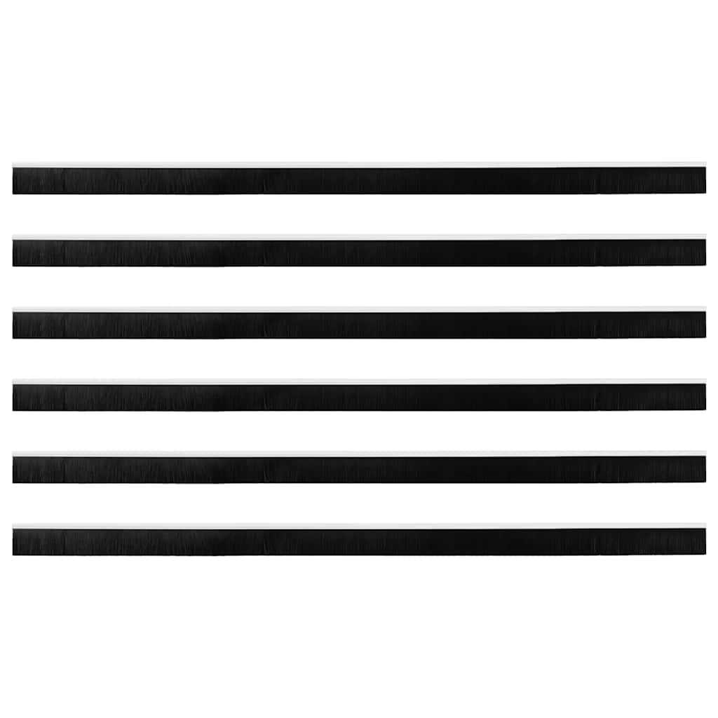 Selvhäftende dørbørstetninger 6 pcs Hvit 100 cm