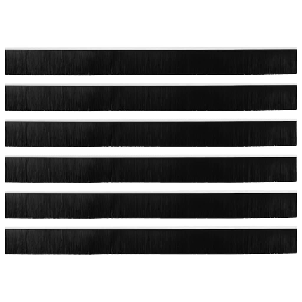 Selvhäftende dørbørstetninger 6 pcs Hvit 100 cm