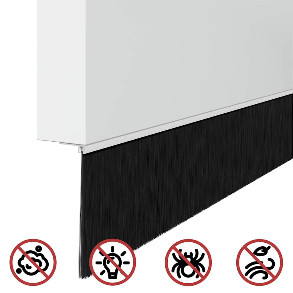 Selvhäftende dørbørstetninger 6 pcs Hvit 100 cm