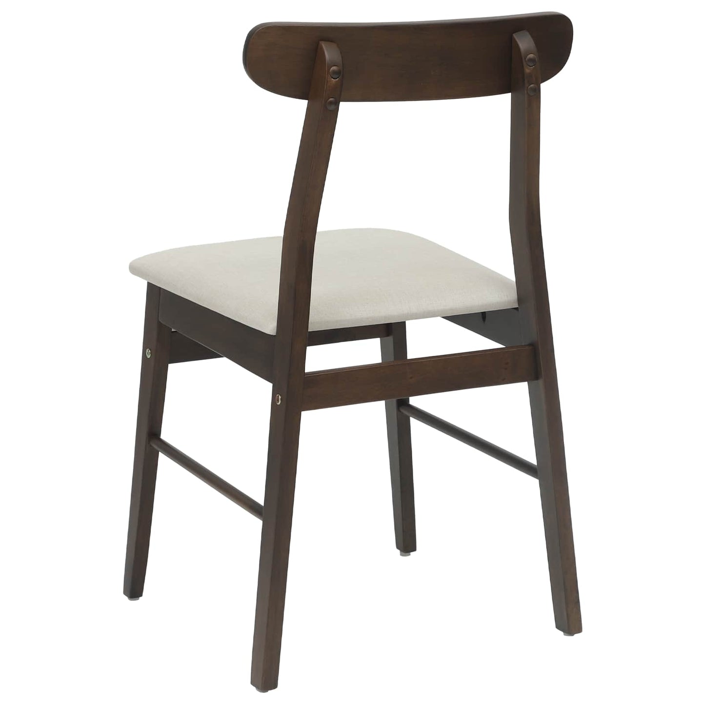 Spisestuestol 2 pcs Mørk brun, Lys Solid Gummitre