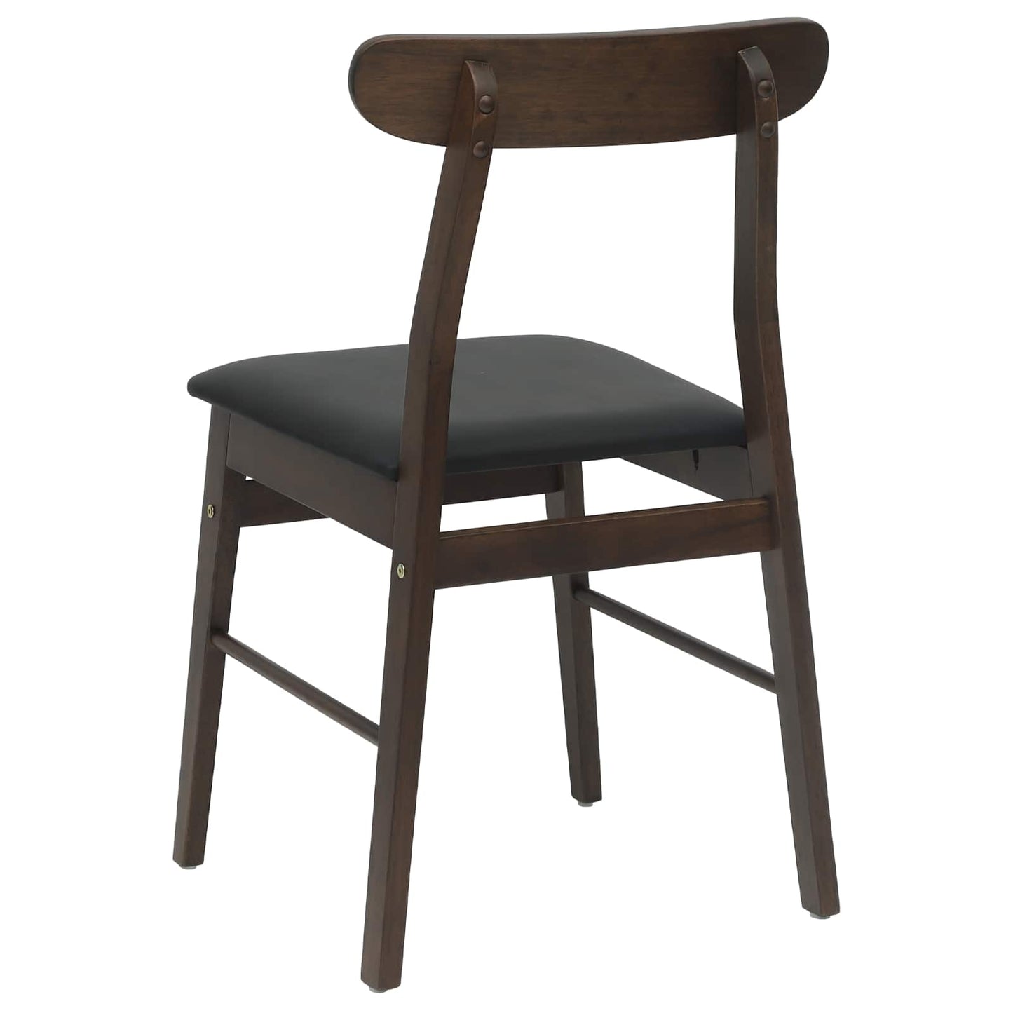 Spisestuestol 2 pcs Mørk brun og svart Solid Gummitre