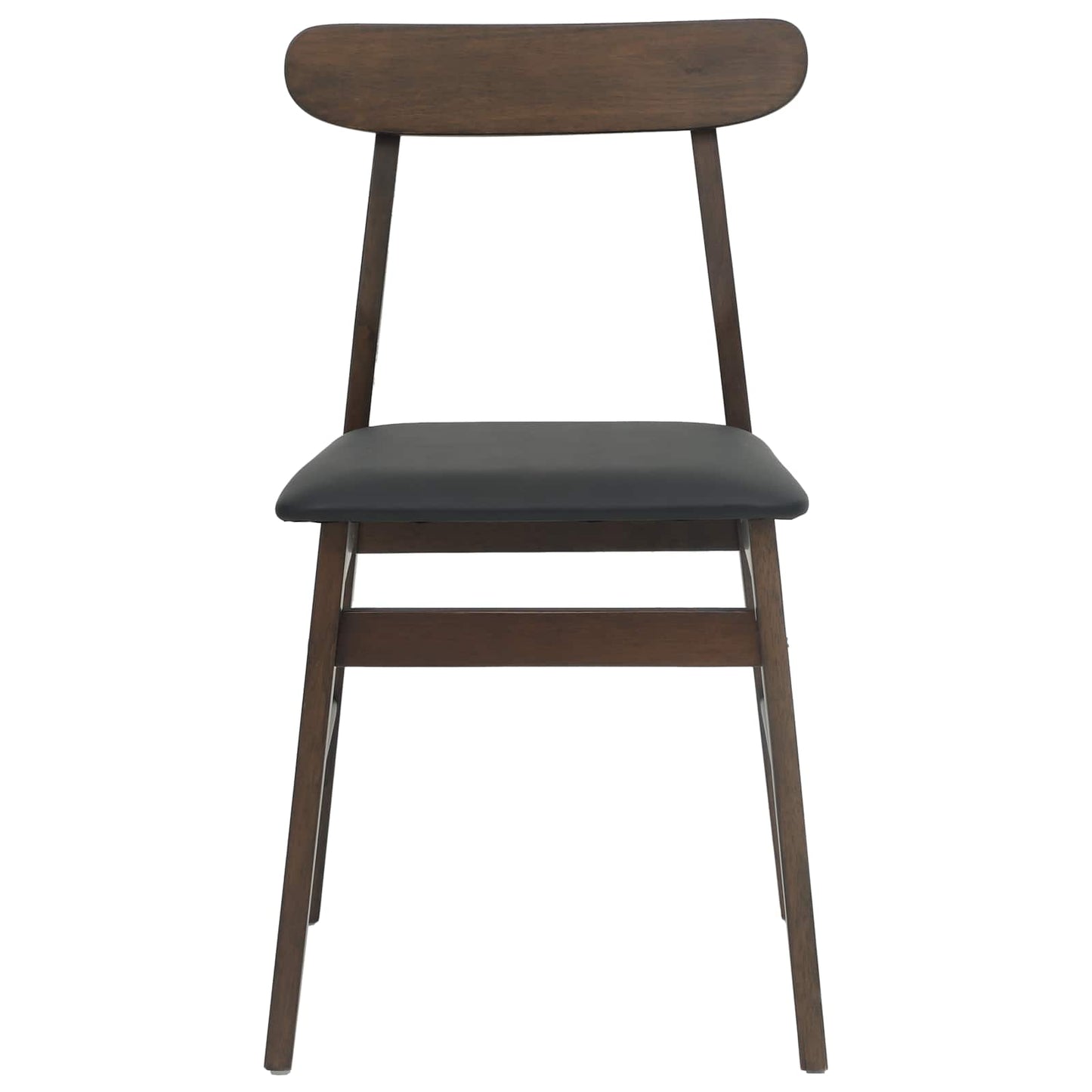 Spisestuestol 2 pcs Mørk brun og svart Solid Gummitre