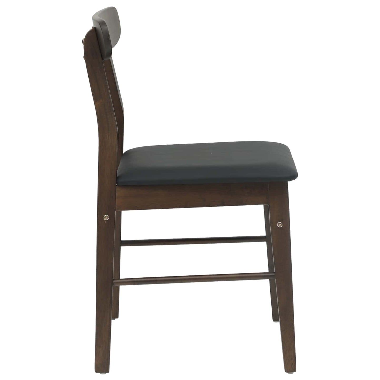 Spisestuestol 2 pcs Mørk brun og svart Solid Gummitre