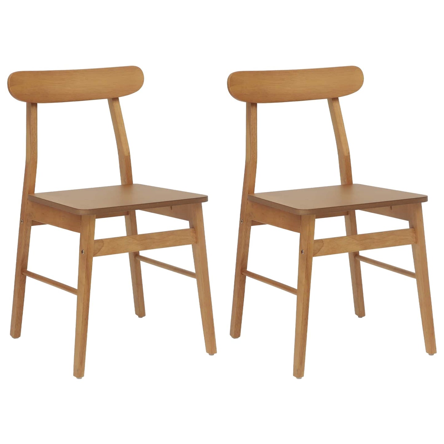 Spisestuestol 2 pcs Naturlig 43 x 44,5 x 77 cm Solid Gummitre