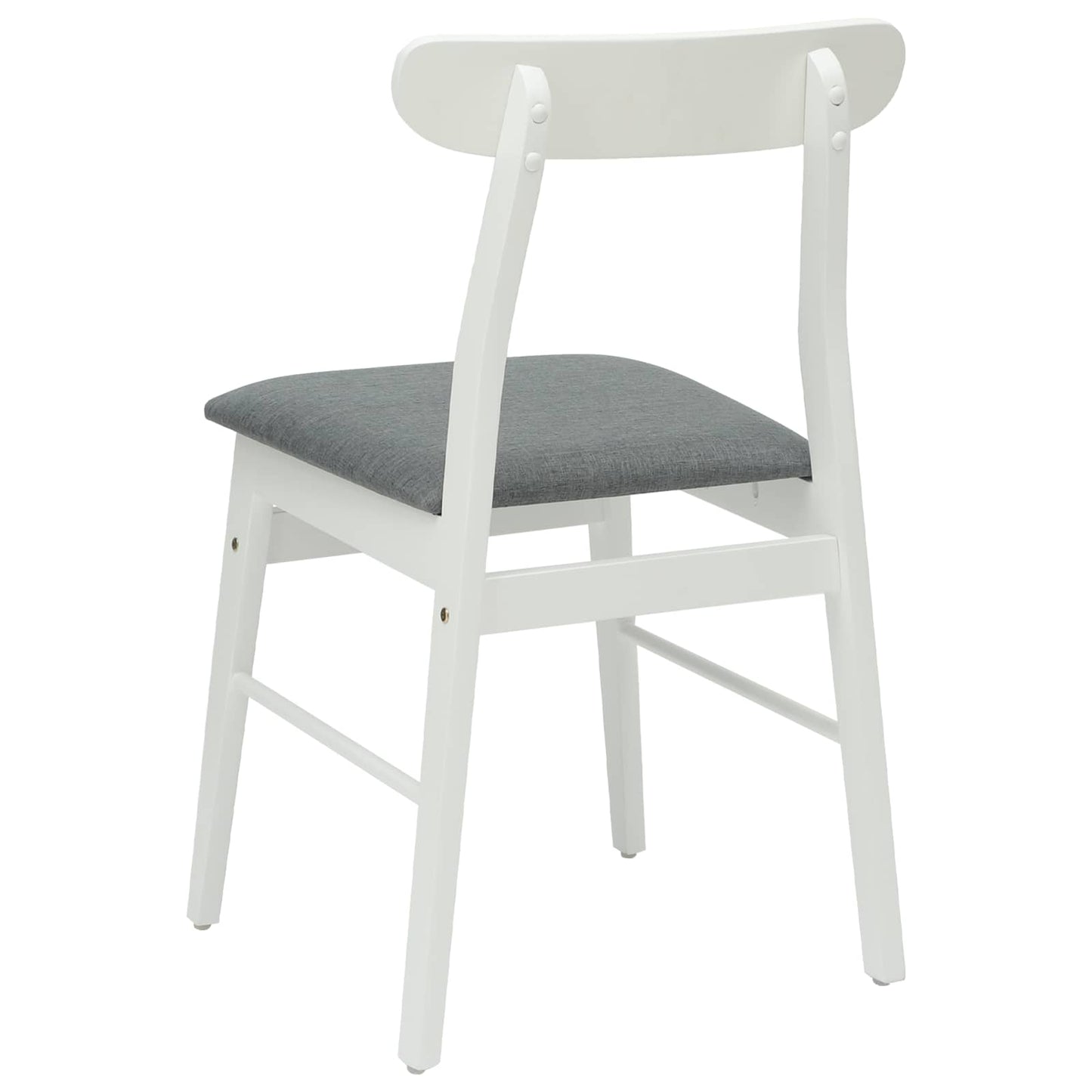 Spisestuestol 2 pcs Hvit og Grå Solid Gummitre