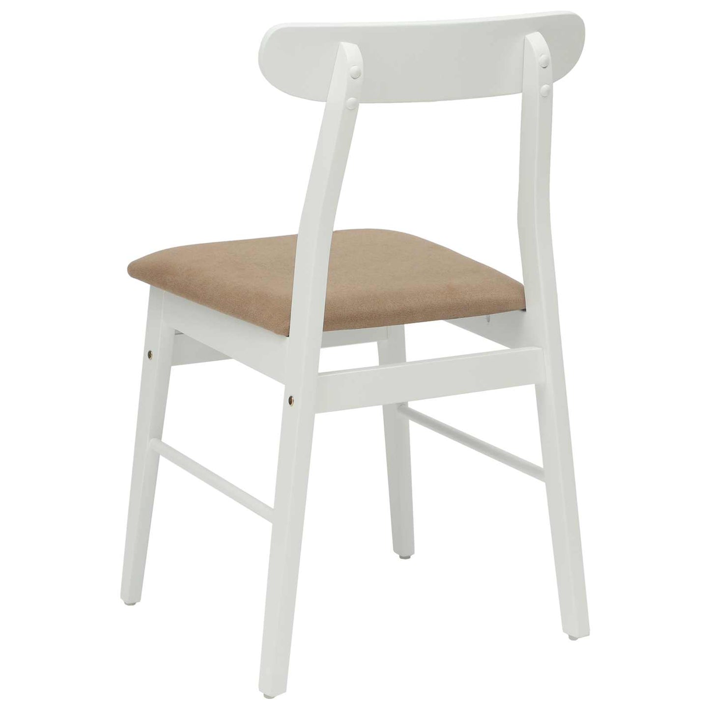 Spisestuestol 2 pcs Hvit og Brun Solid Gummitre