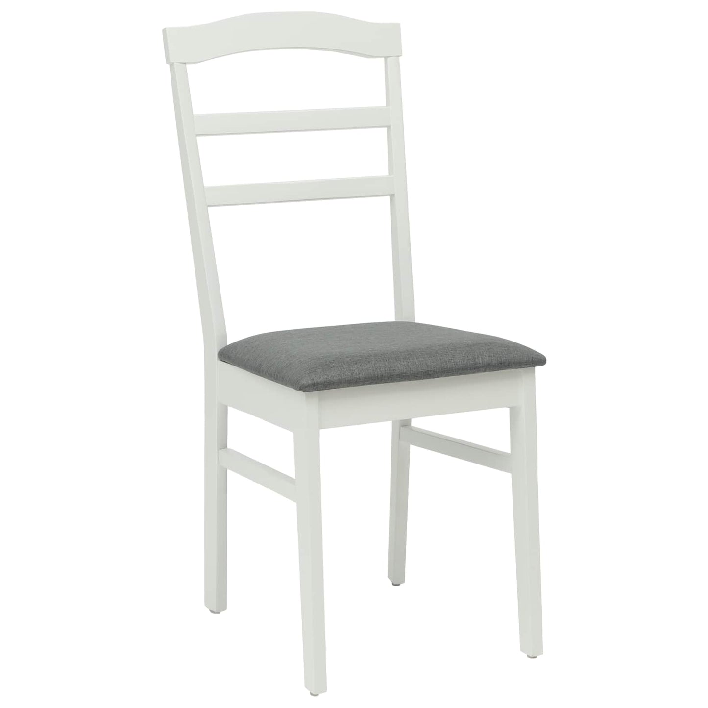 Spisestuestol 2 pcs Hvit og Grå Solid Gummitre
