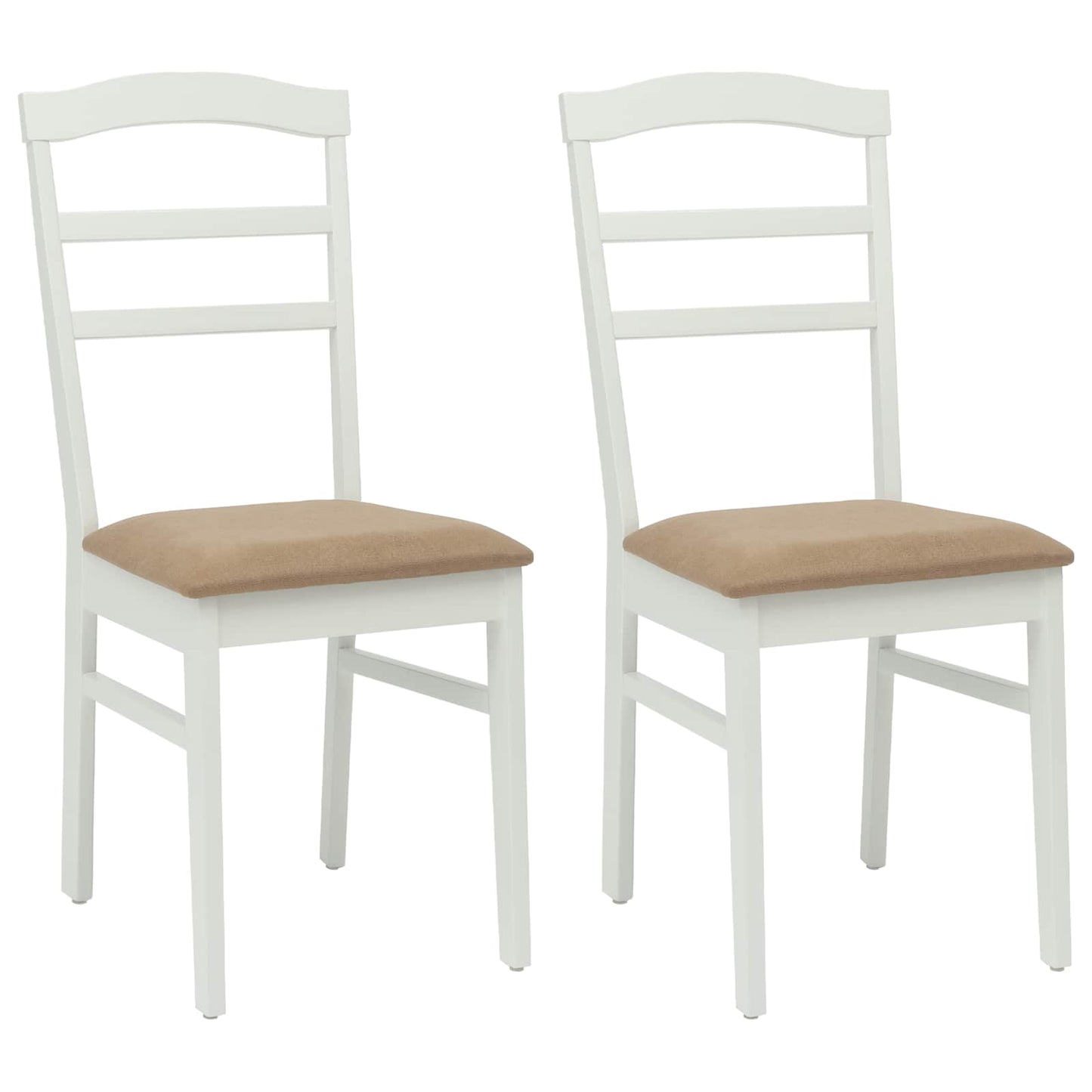 Spisestuestol 2 pcs Hvit og Brun Solid Gummitre