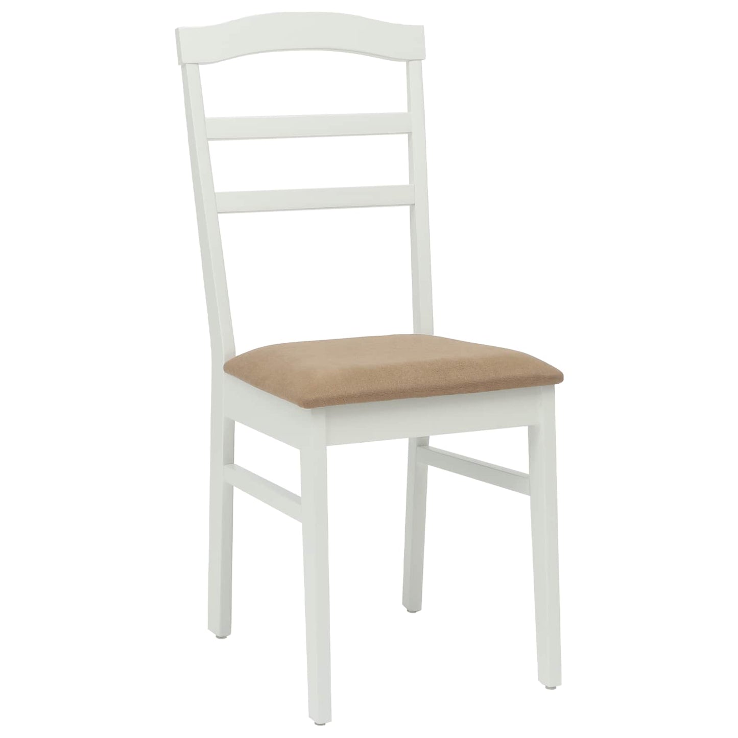 Spisestuestol 2 pcs Hvit og Brun Solid Gummitre