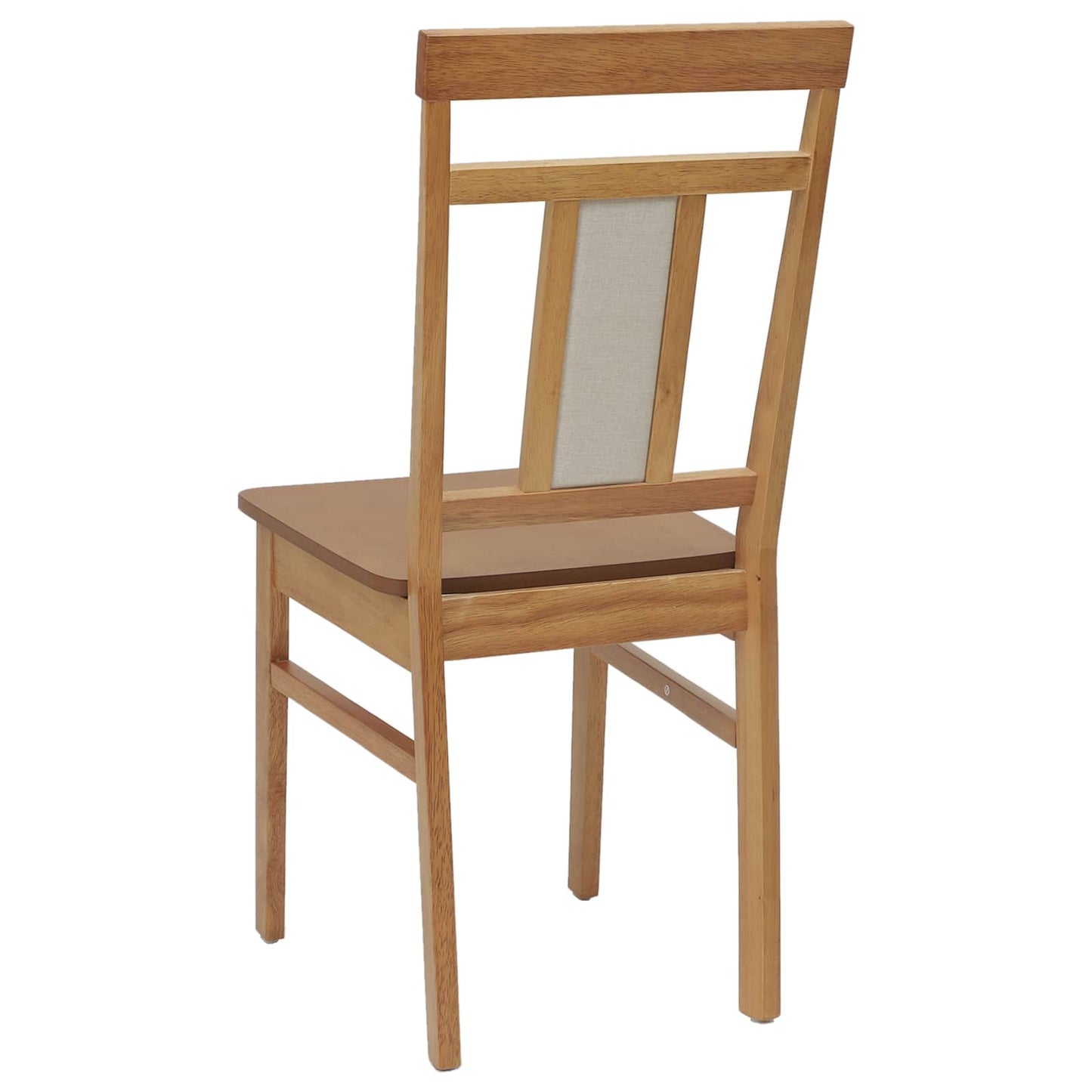 Spisestuestol 2 pcs Naturlig Solid Gummitre