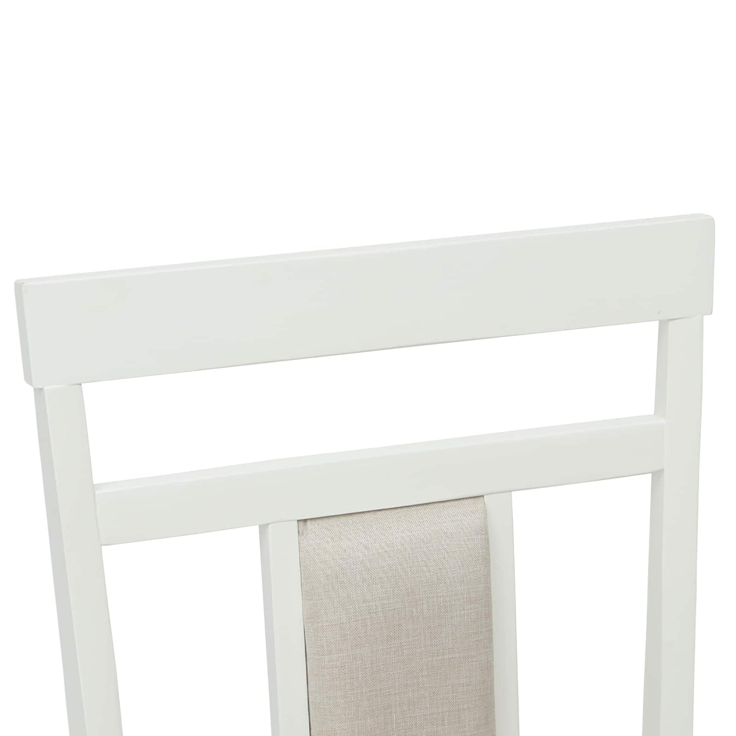 Spisestuestol 2 pcs Hvit og Naturlig Solid Gummitre