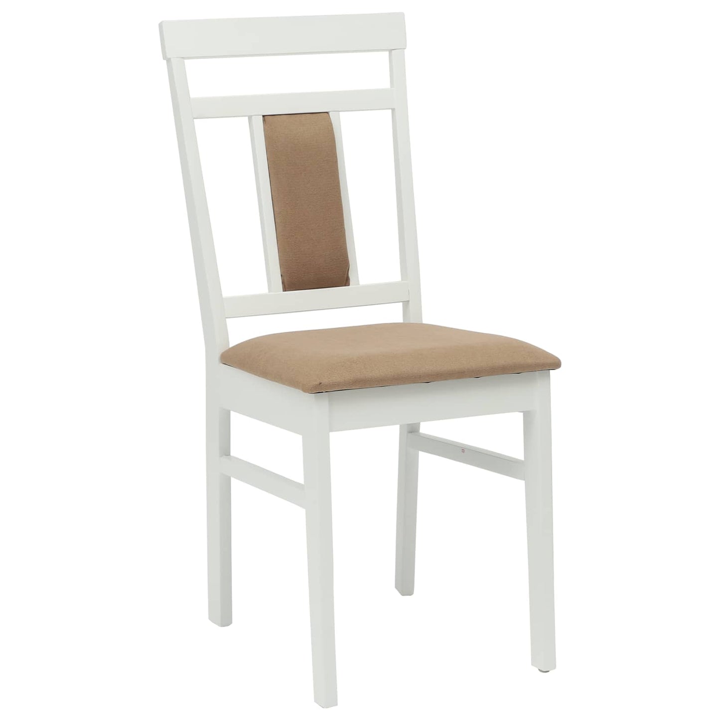 Spisestuestol 2 pcs Hvit og Brun Solid Gummitre