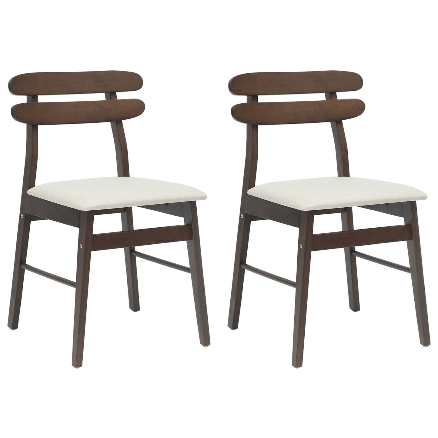 Spisestuestol 2 pcs Lys Brun og Lys Solid Gummitre