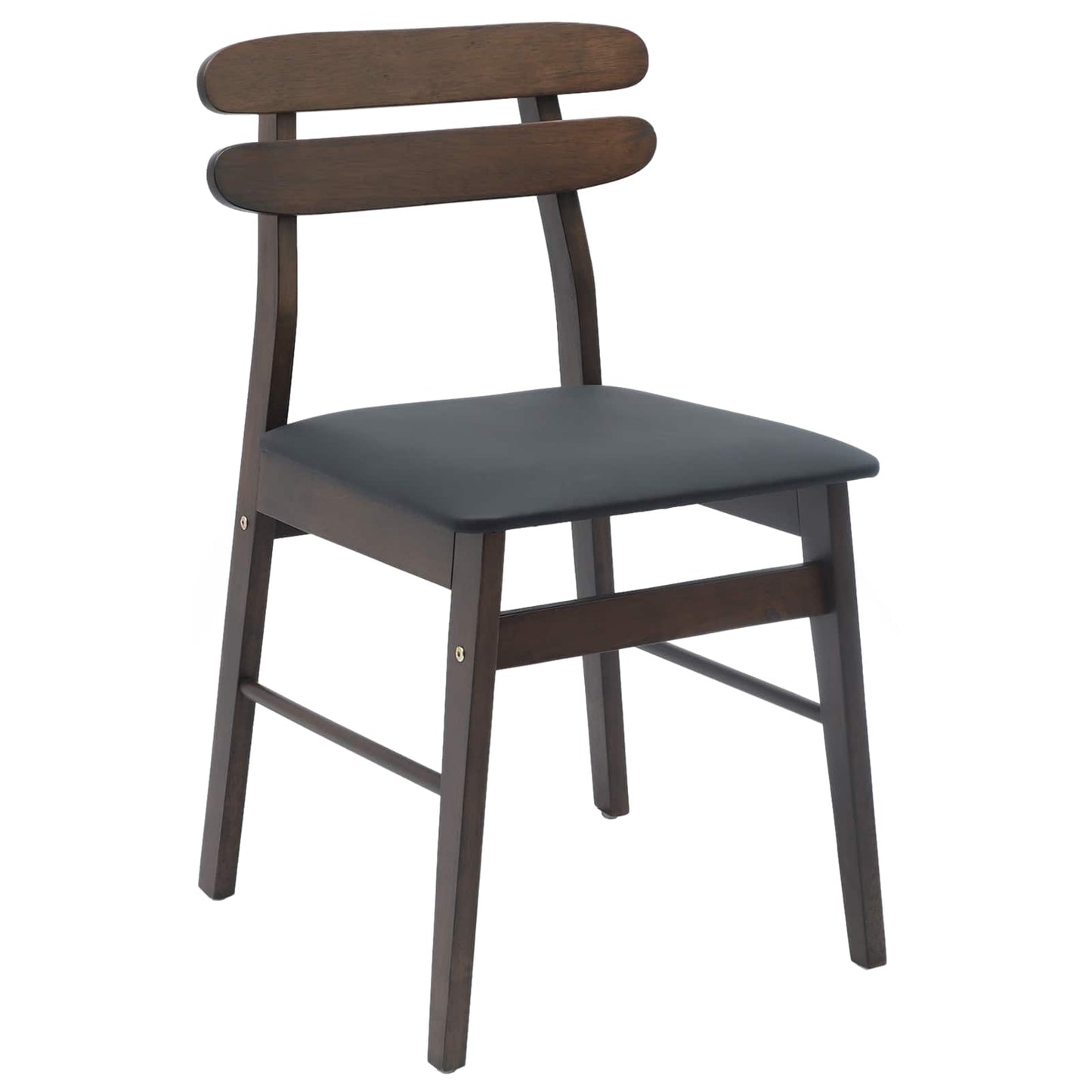 Spisestuestol 2 pcs Lys Brun og Svart Solid Gummitre