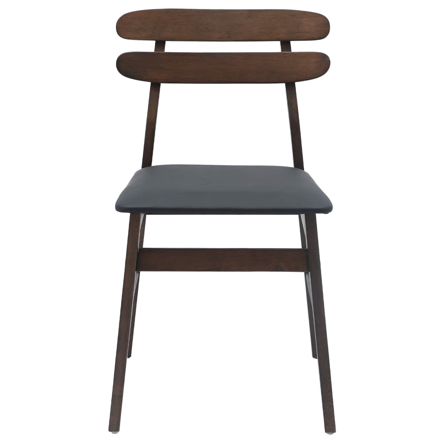 Spisestuestol 2 pcs Lys Brun og Svart Solid Gummitre