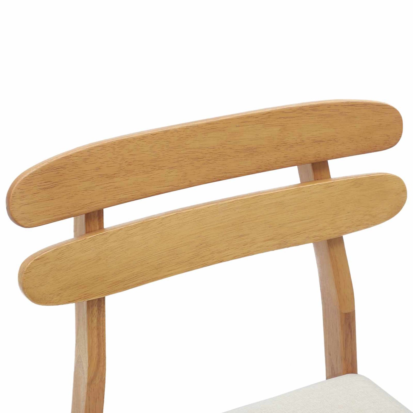 Spisestuestol 2 pcs Naturlig og Lys Solid Gummitre