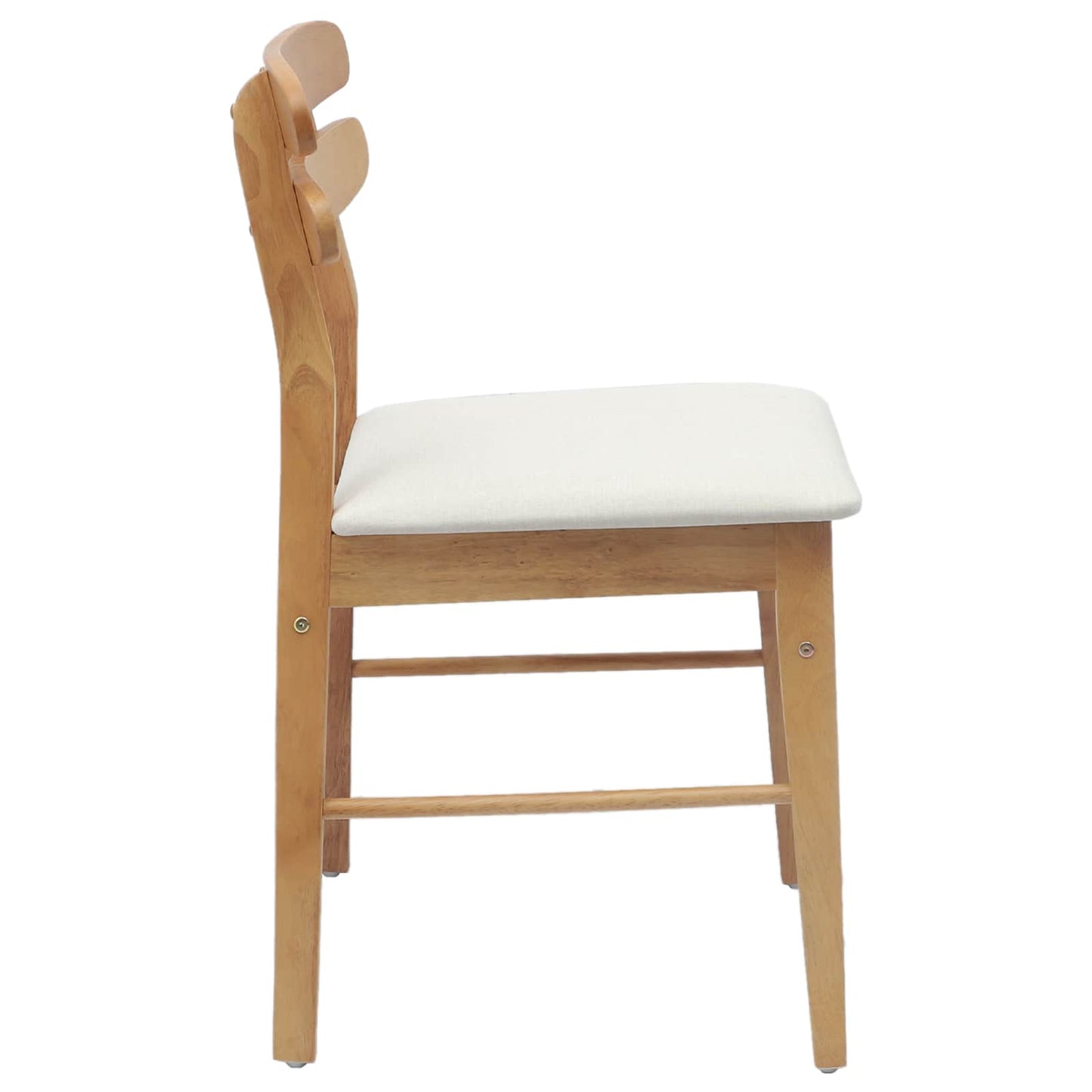Spisestuestol 2 pcs Naturlig og Lys Solid Gummitre