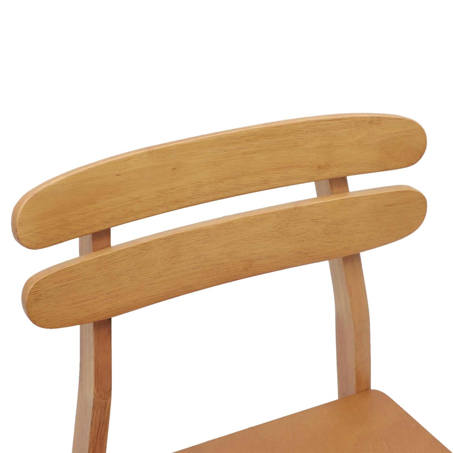Spisestuestol 2 pcs Naturlig Solid Gummitre