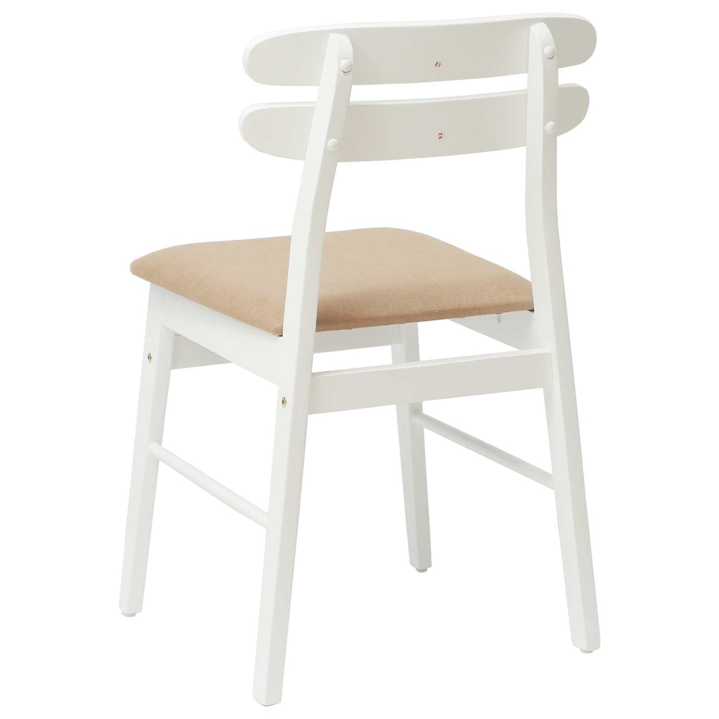 Spisestuestol 2 pcs Hvit og Brun Solid Gummitre