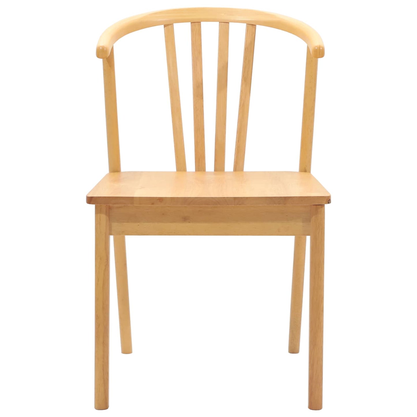 Spisestuestol 2 pcs Naturlig Solid Gummitre