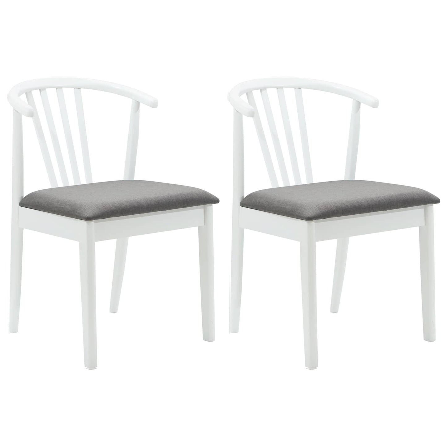 Spisestuestol 2 pcs Hvit og Grå Solid Gummitre