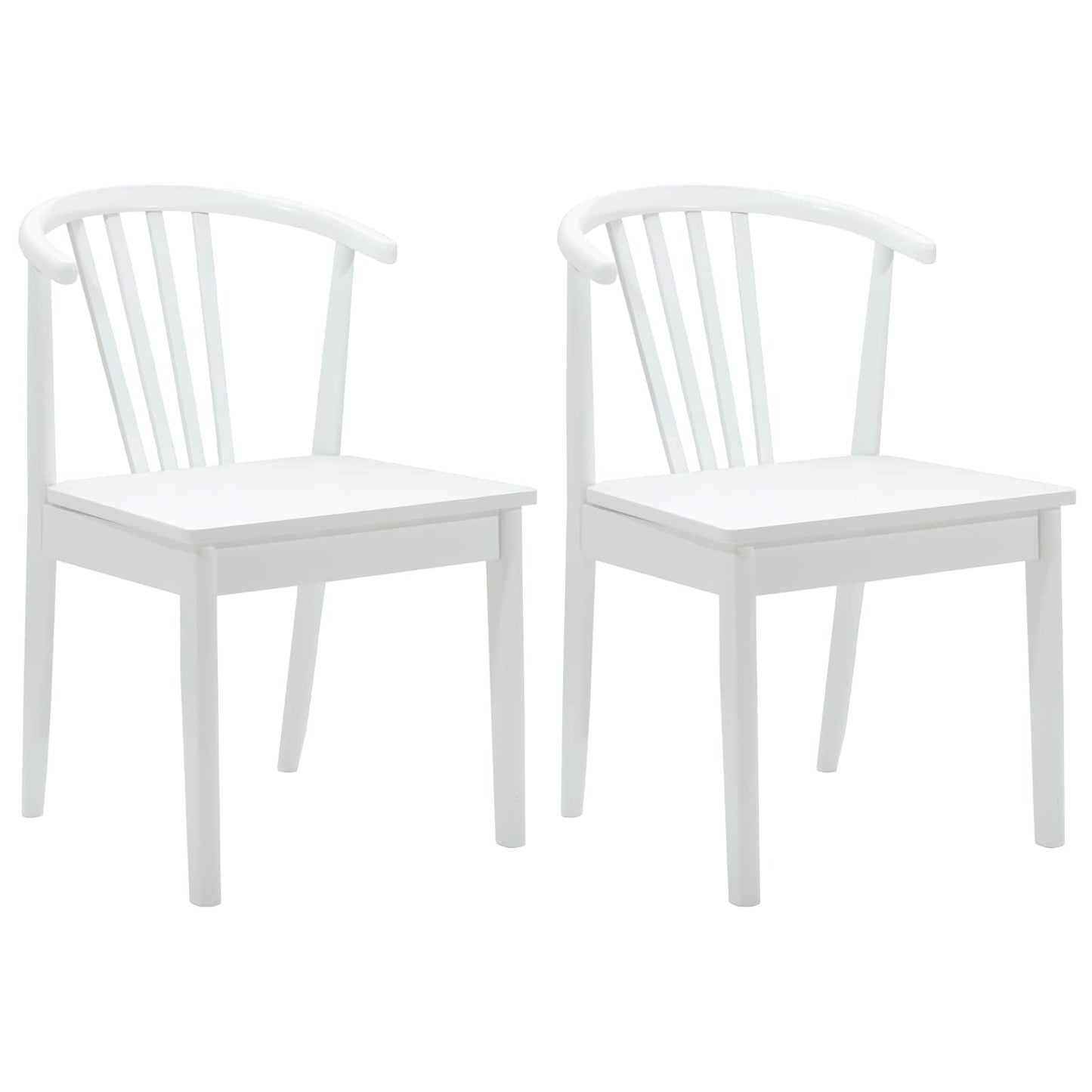 Spisestuestol 2 pcs Hvit Solid Gummitre