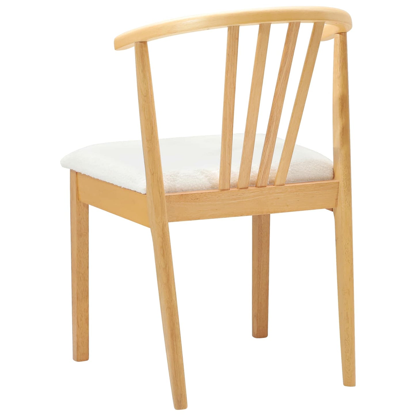 Spisestuestol 2 pcs Naturlig og Hvit Solid Gummitre